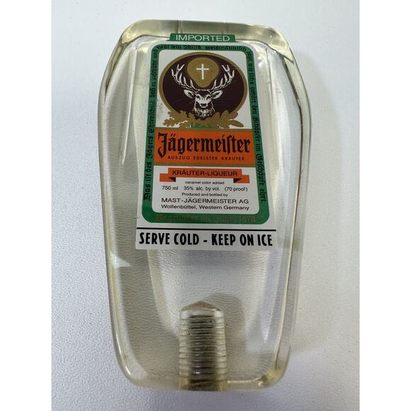 JAGERMEISTER Advertising Clear Acrylic Draft Beer Tap Handle Made In Germany - Picture 3 of 7